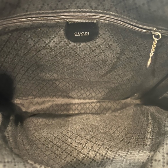 Gucci Bamboo Nylon/Patent Black Backpack Bag. main image 6
